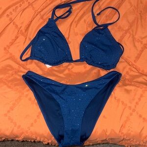 Blue Sequin Bikini Set VS
